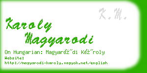 karoly magyarodi business card